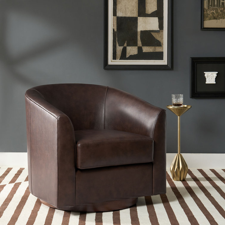 Genuine leather barrel online chair